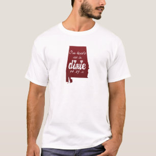 Camiseta Alivio do furacão de Alabama - corações com Dix