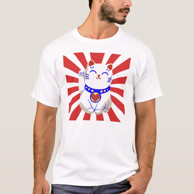 Camiseta Alivio do terremoto de Japão do gato do neko da (Frente)