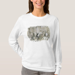 Camiseta Alivio que descreve preparações para um sacrifí