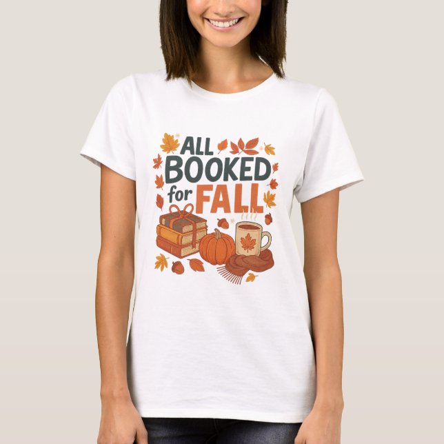 Camiseta All about books｜Autumn reads｜Fall reading png｜Fall (Frente)