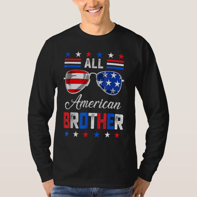 Camiseta All American Big Brother 4th Of July Mens Sunglass (Frente)
