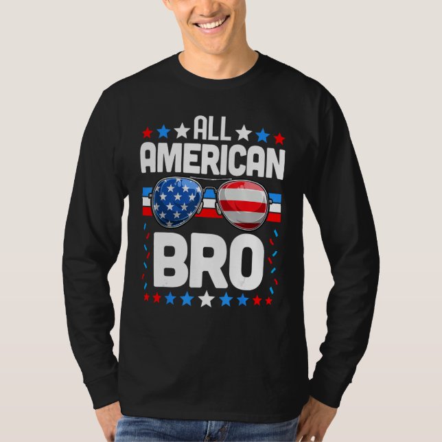 Camiseta All American BRO Matching Family Fourth 4th of Jul (Frente)