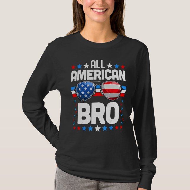 Camiseta All American BRO Matching Family Fourth 4th of Jul (Frente)