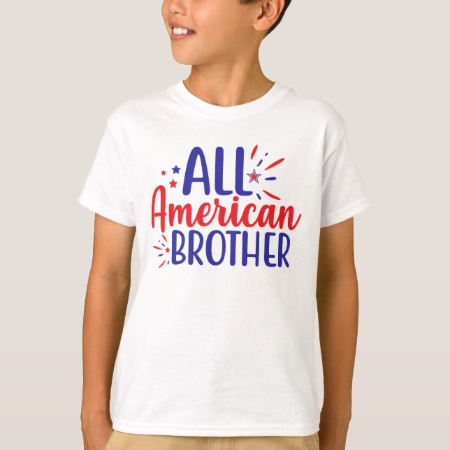 Camiseta "All American Brother 4 de julho T-Shirt for Kids" (Frente)