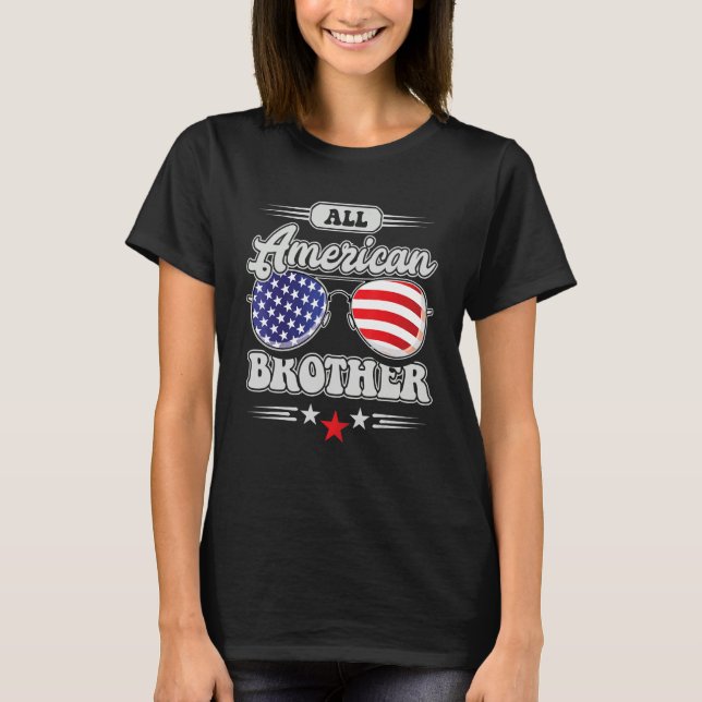 Camiseta All American Brother 4th Of July Family Matching (Frente)
