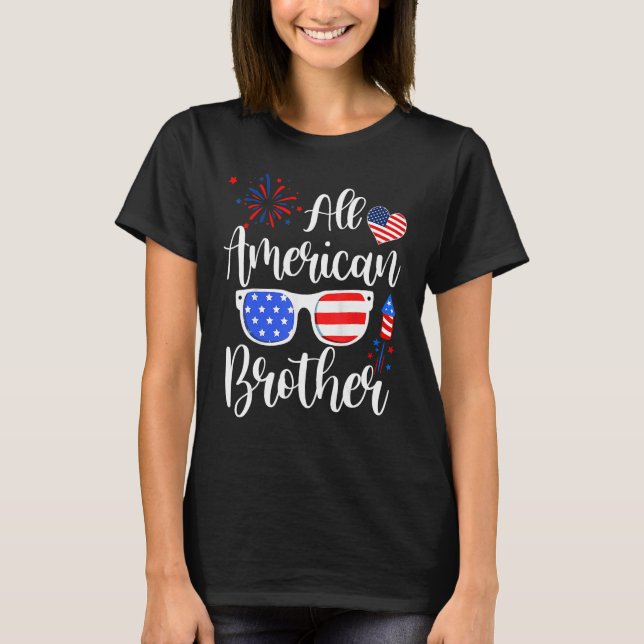 Camiseta All American Brother 4th Of July Memorial Day Matc (Frente)