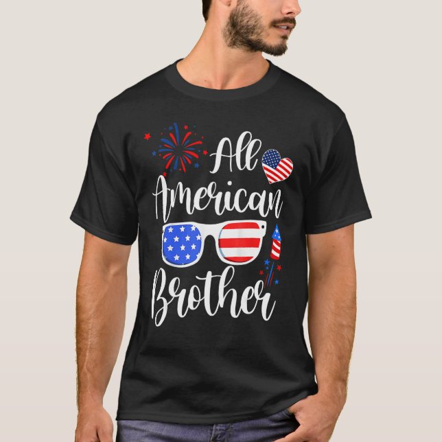 Camiseta All American Brother 4th Of July Memorial Day Matc (Frente)