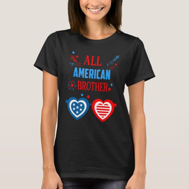 Camiseta All American Brother 4th Of July Memorial Day Matc (Frente)