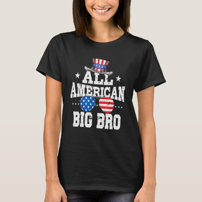 Camiseta All American Brother men American Flag 4th of July (Frente)