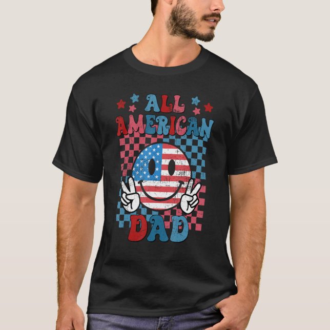 Camiseta All American Dad Matching Family 4th of July Ameri (Frente)