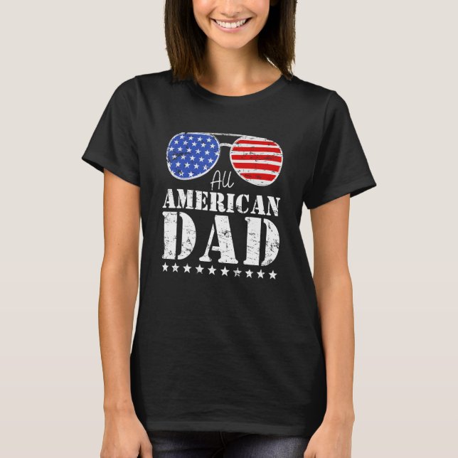 Camiseta All American Dad Matching Family 4th of July USA S (Frente)