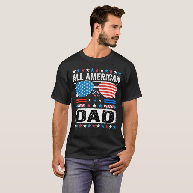 Camiseta All American Dad Patriotic Father USA T-Shirt (Frente Completa)