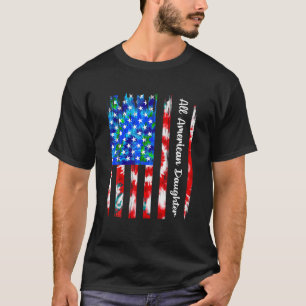 Camiseta All American Daughter Dye USA Flag 4 de julho