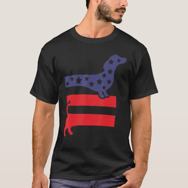 Camiseta All American Dog Mom Dog Dad 4th Of July USA Flag  (Frente)