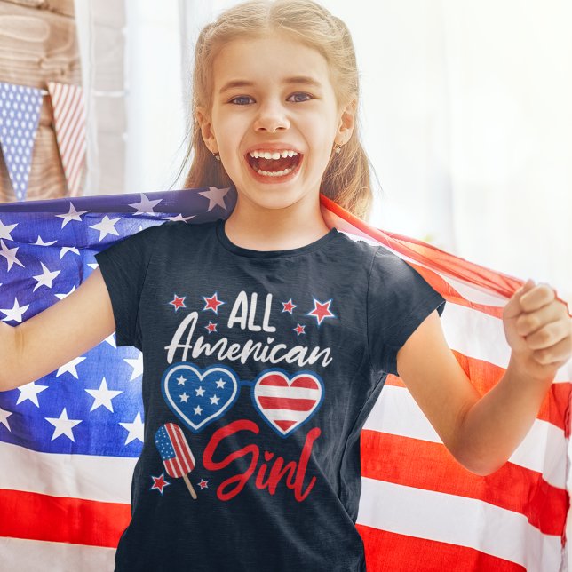 Camiseta All American Girl" 4th of July –  Patriotic Girls! (Criador carregado)