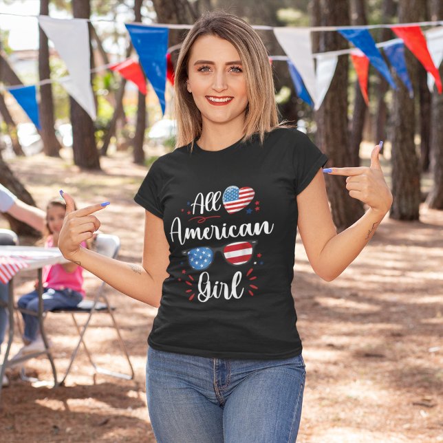 Camiseta All American Girl American Patriot Gift (Criador carregado)