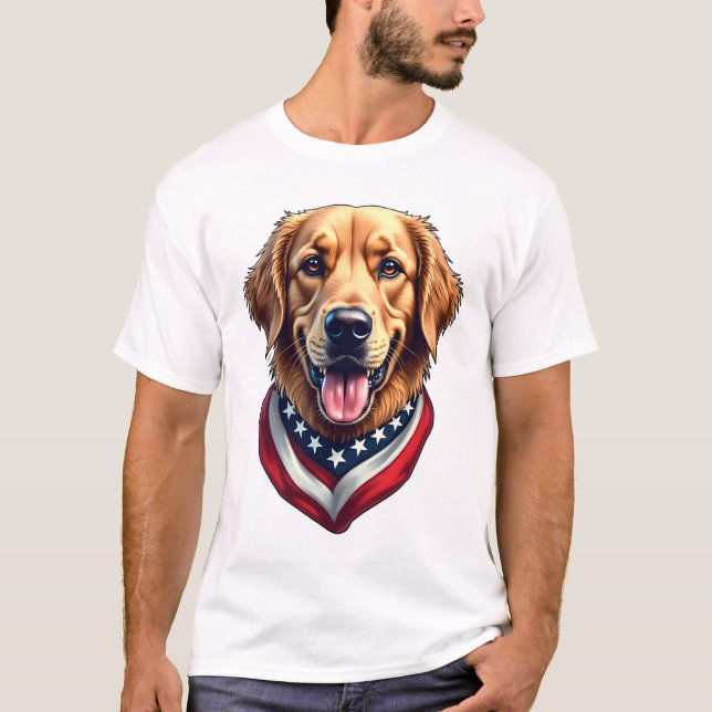 Camiseta All American Golden Retriever Vintage Tee 4 (Frente)