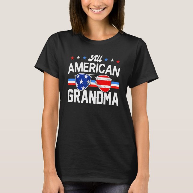 Camiseta All American Grandma 4th of July Family Matching S (Frente)