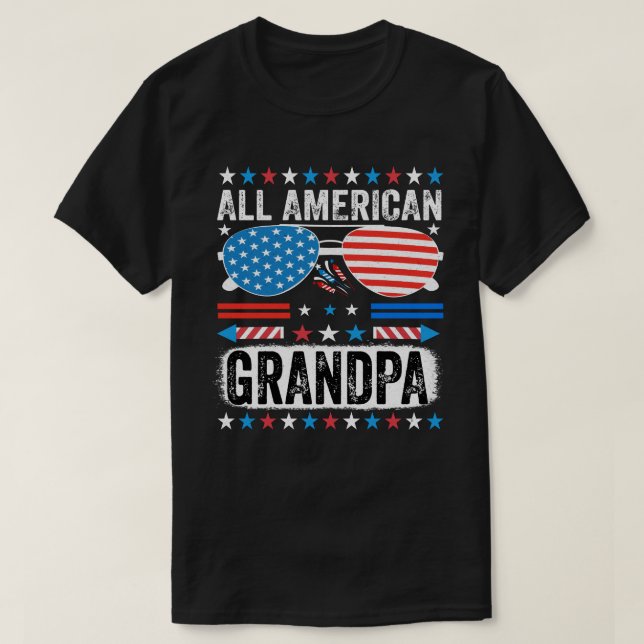 Camiseta All American Grandpa  Patriotic t shirt (Frente do Design)