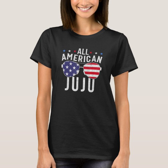 Camiseta All American Juju USA Flag Sunglasses 4th Of July  (Frente)