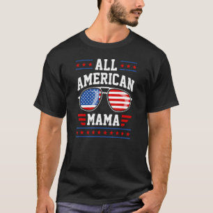 Camiseta All American Mama Usa Distressed Patriotic 4th Of