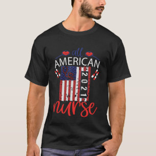 Camiseta All American Nurse 2021 4 de julho USA Flag Nursi