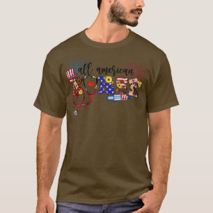 Camiseta All American Nurse Patriotic 4th Of July Us Flag S