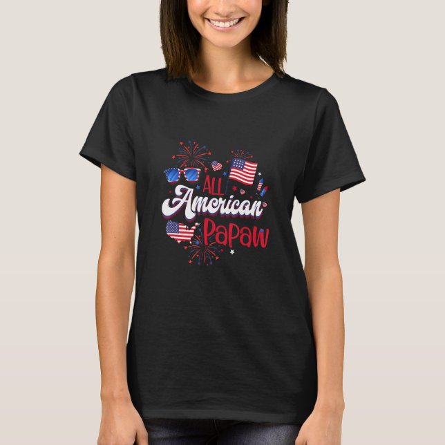 Camiseta All American Papaw Women American Flag 4th of July (Frente)
