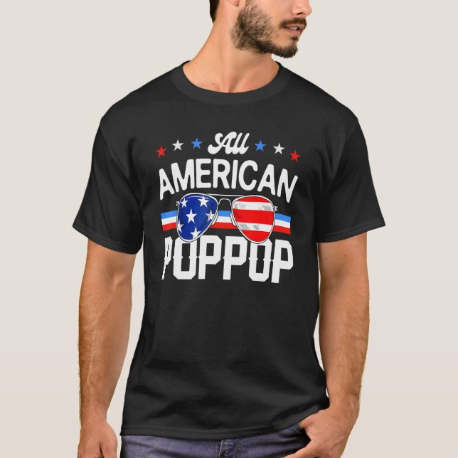 Camiseta All American PopPop 4th of July Family Matching Su (Frente)