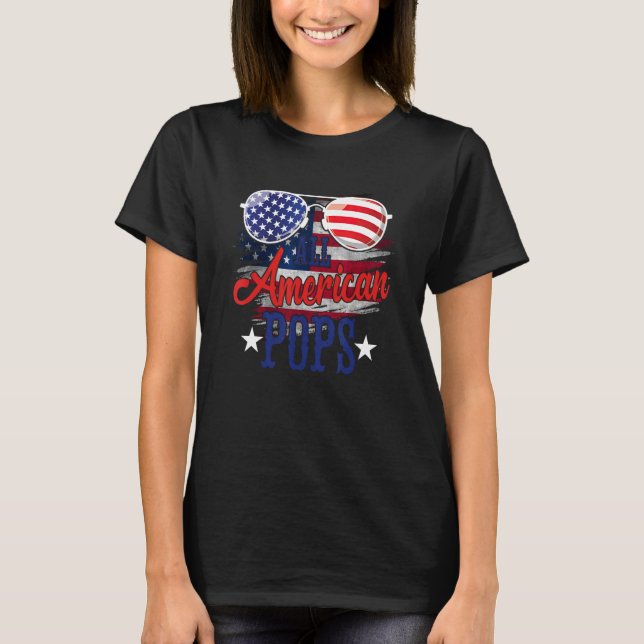 Camiseta All American Pops Sunglasses US Flag 4th of July P (Frente)