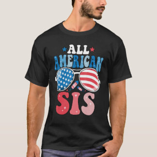 Camiseta All American Sis Sunglasses 4th of July Family Mat
