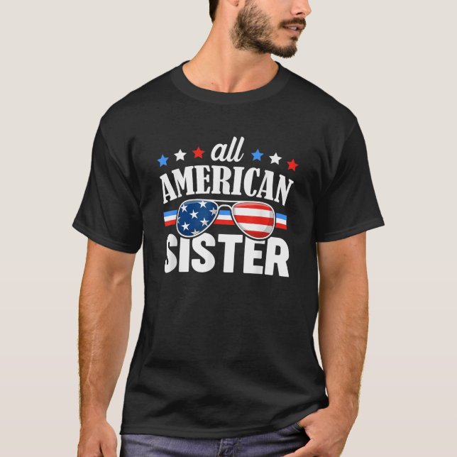 Camiseta All American Sister 4th of July USA Family Matchin (Frente)
