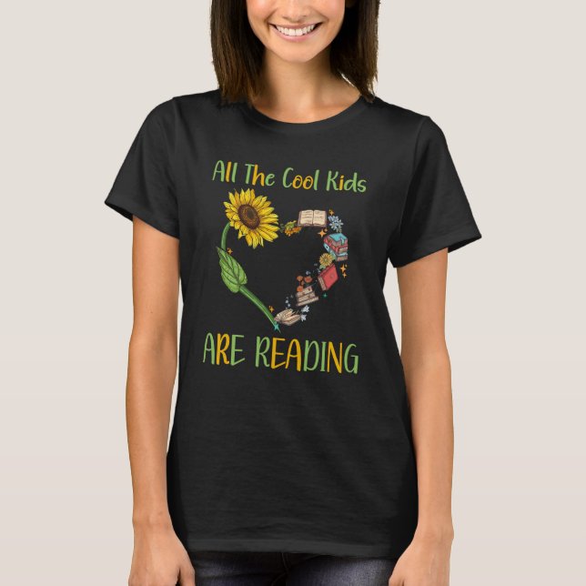 Camiseta All Cool Kids Are Reading Book Nerd Reading Teache (Frente)