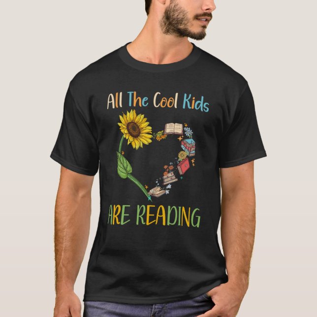 Camiseta All Cool Kids Are Reading Book Nerd Reading Teache (Frente)