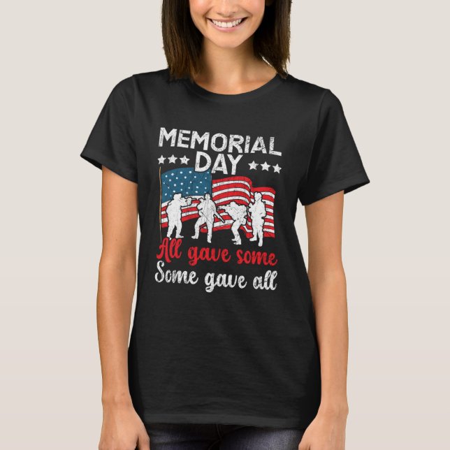 Camiseta All Gave Some Some Gave All USA Flag American Memo (Frente)