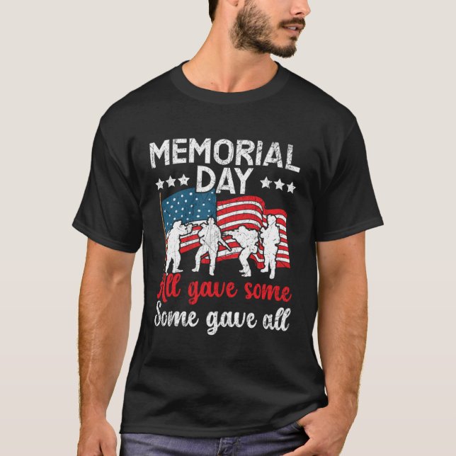 Camiseta All Gave Some Some Gave All USA Flag American Memo (Frente)