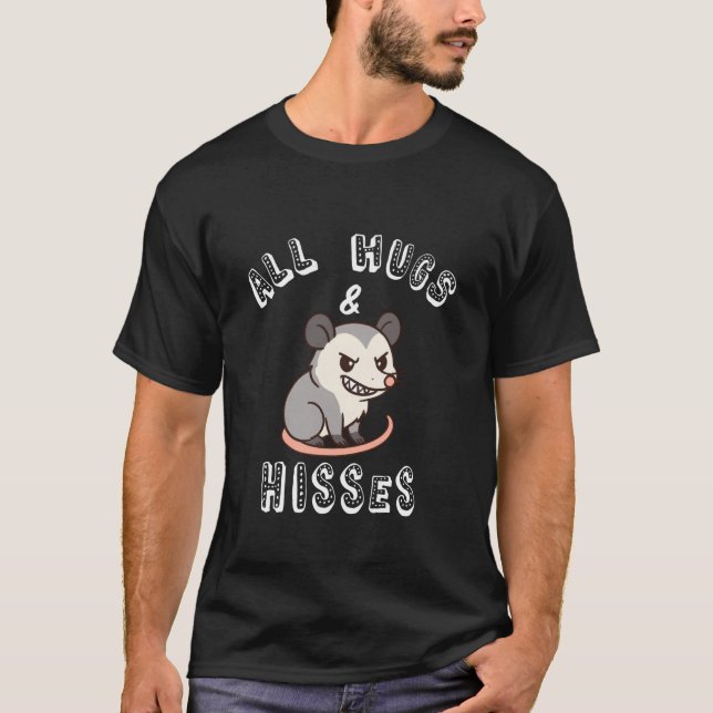 Camiseta All Hugs & Hisses Funny Opossum Possum Gift Cute K (Frente)