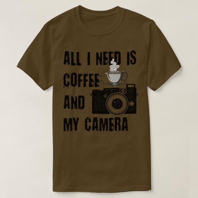 Camiseta All I Need is Coffee and My Camera (18)  (Frente do Design)