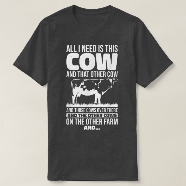 Camiseta All I Need Is This Cow Funny Farming Farmer  (Frente do Design)