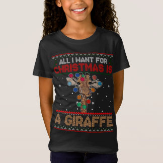 Camiseta All I Want For Christmas Is A Giraffe Animal Ugly