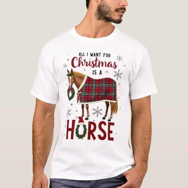 Camiseta All I Want For Christmas Is A Horse (Frente)