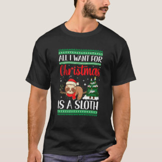 Camiseta All I Want For Christmas Is A Sloth