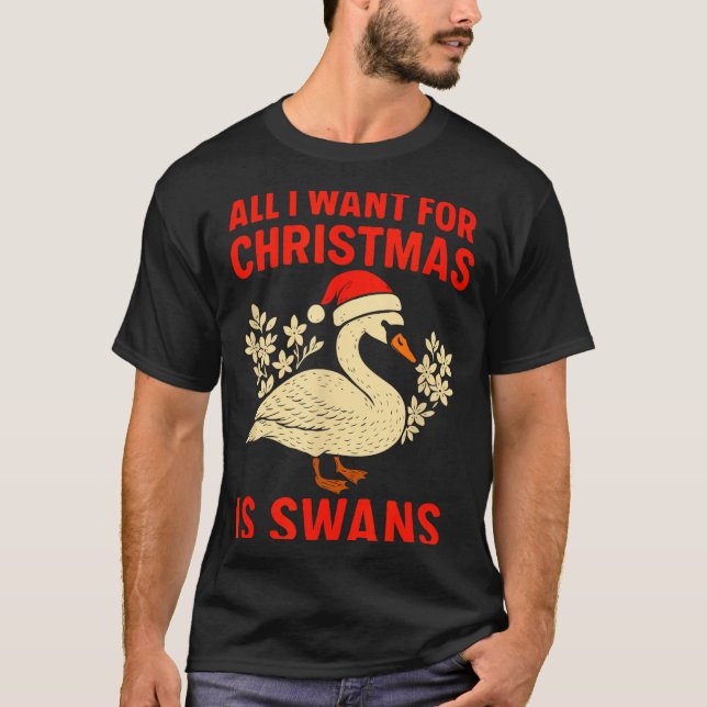 Camiseta All I Want For Christmas Is Swans Ugly Xmas Sweate (Frente)