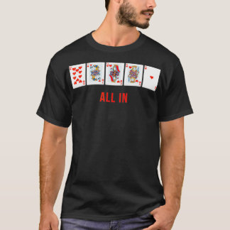 Camiseta All In Royal Flush Poker Designer Cool 