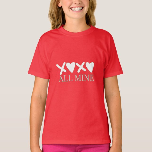 Camiseta ALL MINE XOXO Valentine Shirt - Minimal Love Desig (Frente)