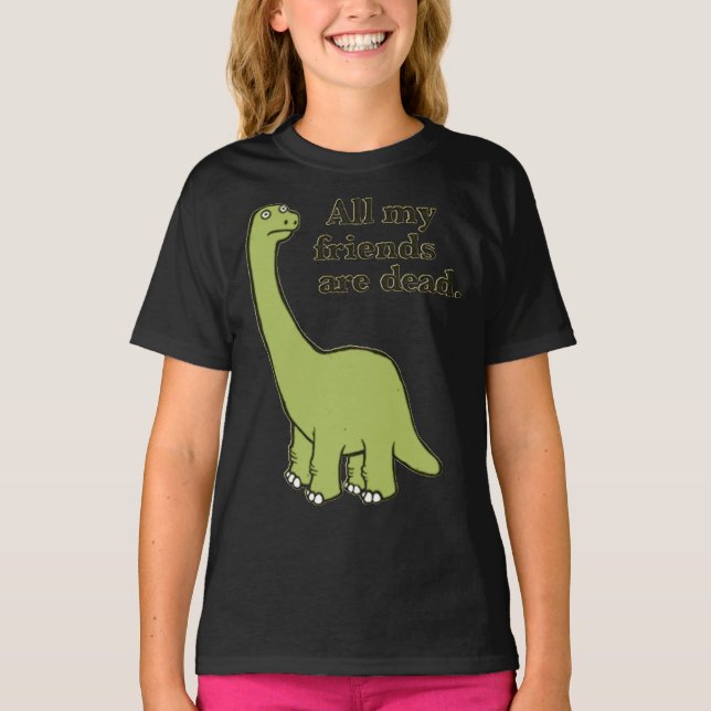 Camiseta All My Friends are Dead Dinosaur Essential T-Shirt (Frente)