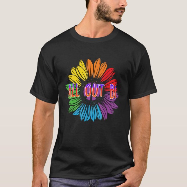 Camiseta All Out Bi Bisexual Motivational Quote Bi Pride (Frente)