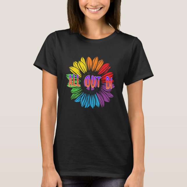 Camiseta All Out Bi Bisexual Motivational Quote Bi Pride (Frente)