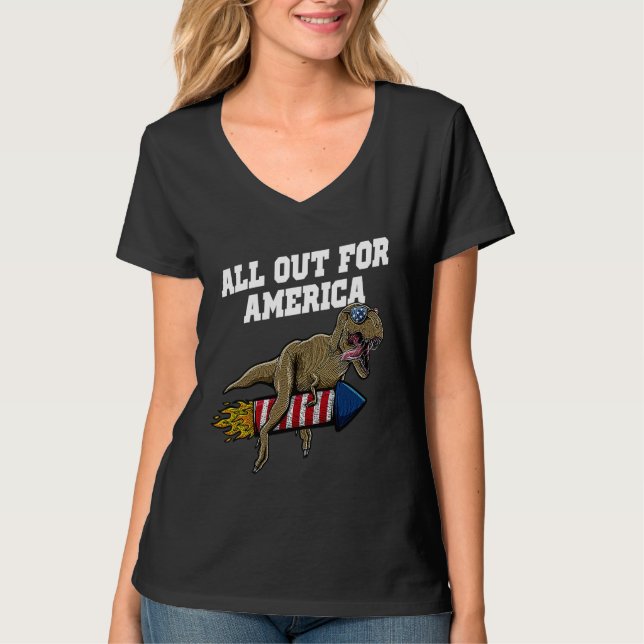 Camiseta All Out for America 4th of July Independence Fourt (Frente)