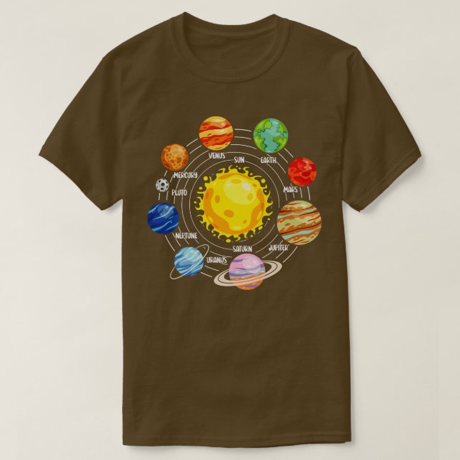 Camiseta All Solar Systems Planets Astronaut Science Space  (Frente do Design)
